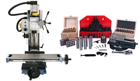 HiTorque Mini Mill, Tilting Column with Tooling Package HiTorque Mini Mill, Tilting Column with Tooling Package