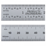 Rule, Steel, 6" 31 (in/mm) Rigid, PEC