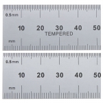 Rule, Steel, 300 mm 30 (1.0 mm/.05 mm) Rigid, PEC
