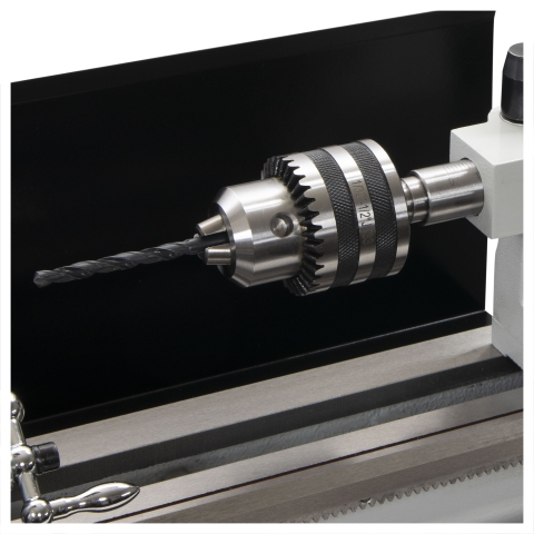 LittleMachineShop.com 7x14 Mini Lathe - tailstock drill chuck with drill