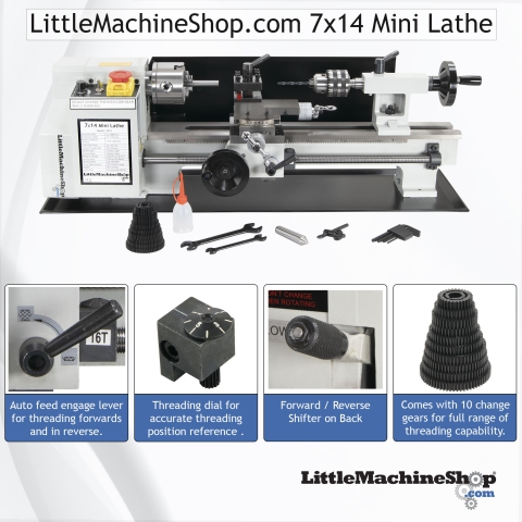 LittleMachineShop.com 7x14 Mini Lathe - Cutting and Threading