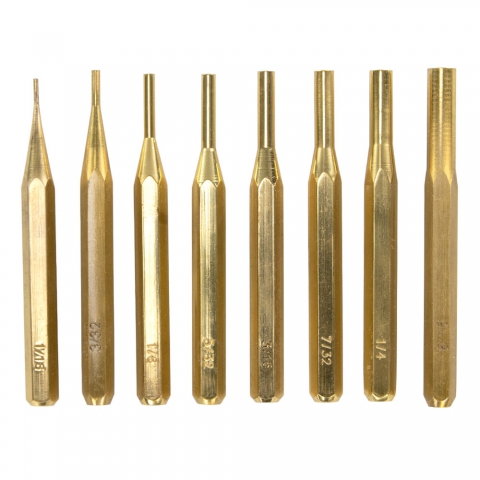 Pin Punch, 8 Piece Set, Brass