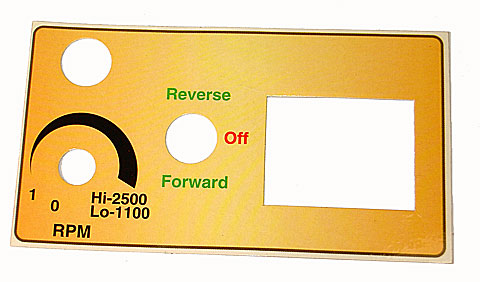 Label, Control Panel, 7x12 Mini Lathe