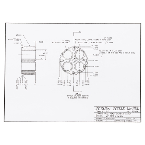 Stirling-Steele Engine Plans - power cylinder section