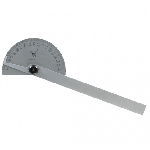 Protractor, Semi-Circle Head, Stainless, PEC