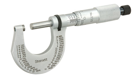 Micrometer, 0-1", Starrett