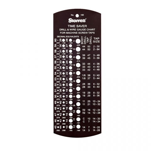 Tap and Drill Gage, Starrett "Time Saver" CLOSEOUT
