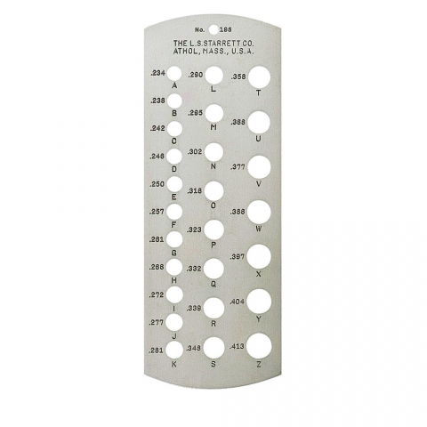 Drill Gage, A-Z Drill Sizes, Starrett CLOSEOUT