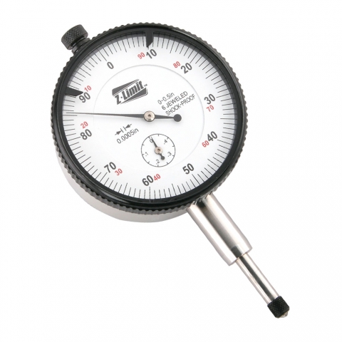 Dial Indicator, 0.5" x 0.0005", Professional Grade, Shock Resistant