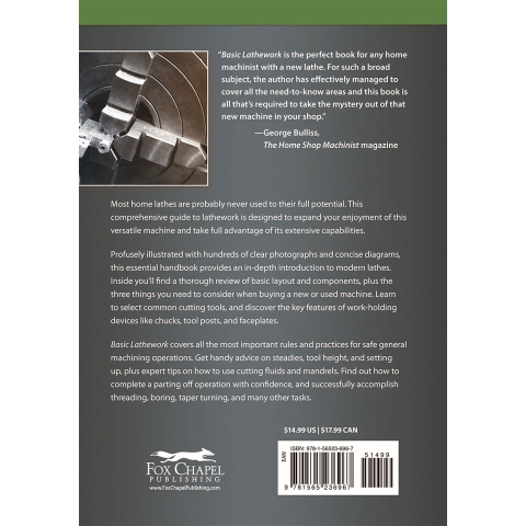 Basic Lathework for Home Machinists - back cover