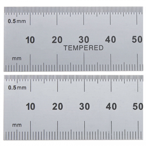 Rule, Steel, 300 mm 30 (1.0 mm/.05 mm) Rigid, PEC