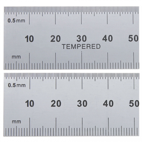 Steel Rule, 300 mm 30 (1.0 mm/.05 mm) Rigid, PEC