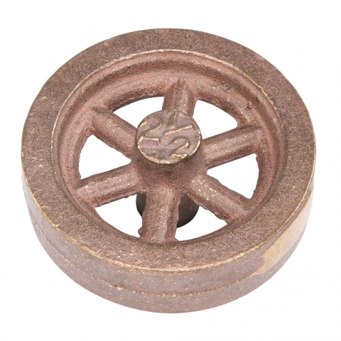 Flywheel, 2-1/2" Diameter, 6 Straight Spokes, Bronze