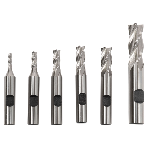 End Mill Set, 6 Piece 4 Flute, Cobalt