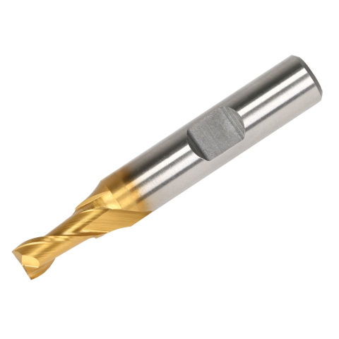 End Mill, 1/4" 2 Flute, M42 Cobalt TiN Coated