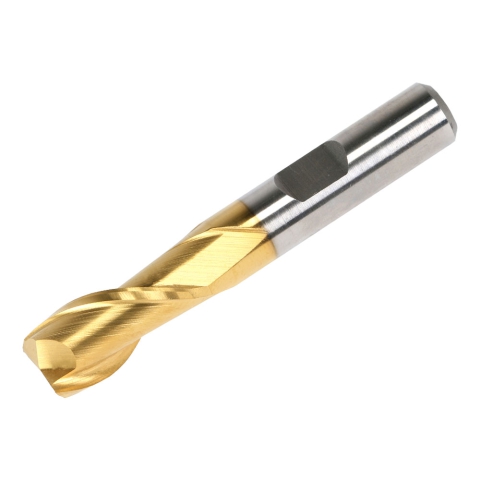 End Mill, 7/16" 2 Flute, M42 Cobalt TiN Coated