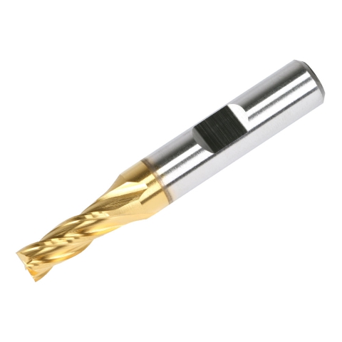 End Mill, 1/4" 4 Flute, M42 Cobalt TiN Coated