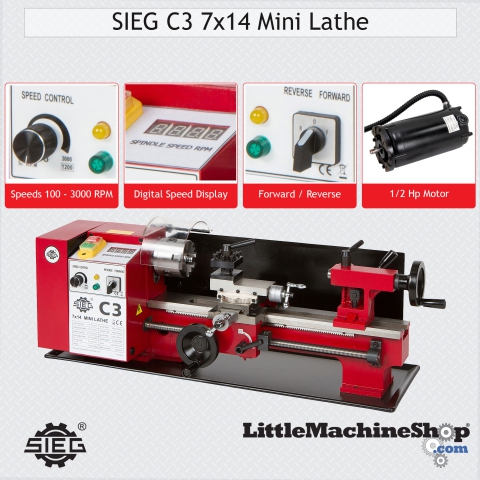 SIEG C3 7x14 Mini Lathe - Drive System Callout