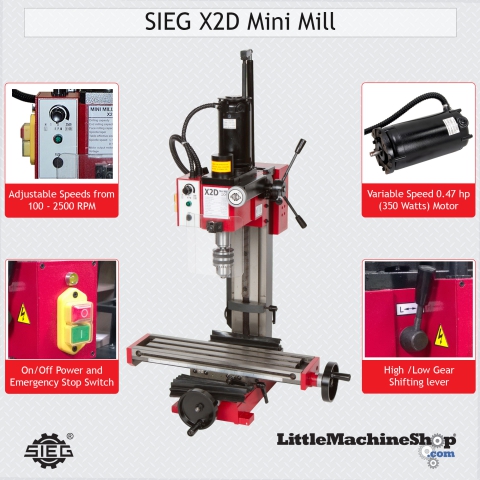 SIEG X2D Mini Mill - Drive System Callout
