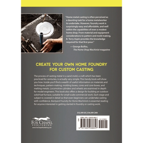 Backyard Foundry for Home Machinists - back cover