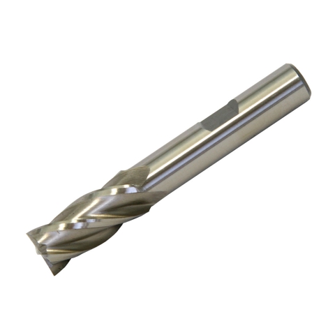 End Mill, 7/16" 4 Flute, HSS, 3/8" Shank