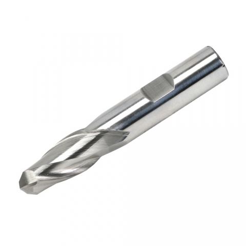 End Mill, 1/2" 2 Flute Ball End, M42 Cobalt End Mill, 1/2" 2 Flute Ball End, M42 Cobalt