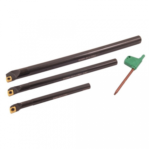 Boring Bars, Indexable, 80 Deg Diamond Inserts, 3 Piece