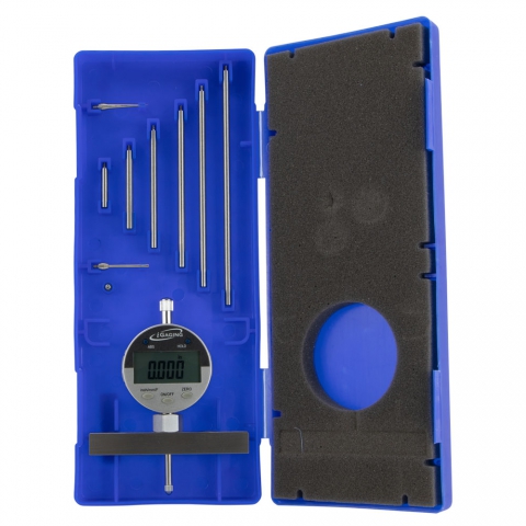 Depth Gauge Digital Electronic Indicator 0-22 inch - kit contents and case