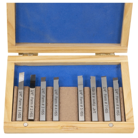 Tool Bits, 1/4" Presharpened, Set of 8 HSS