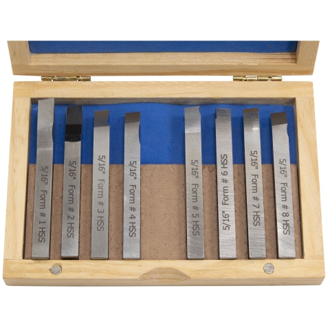 Tool Bits, 5/16" Presharpened, Set of 8 HSS