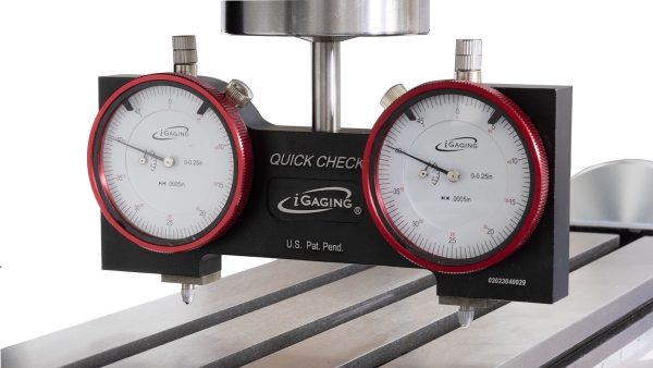 Spindle Square With Dial Indicators - Lower to surface without touching