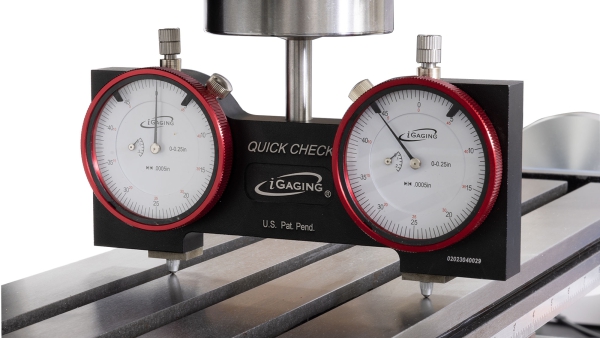 Spindle Square With Dial Indicators - Lower quill until dials pass one full rotation and then until one dial hits zero.