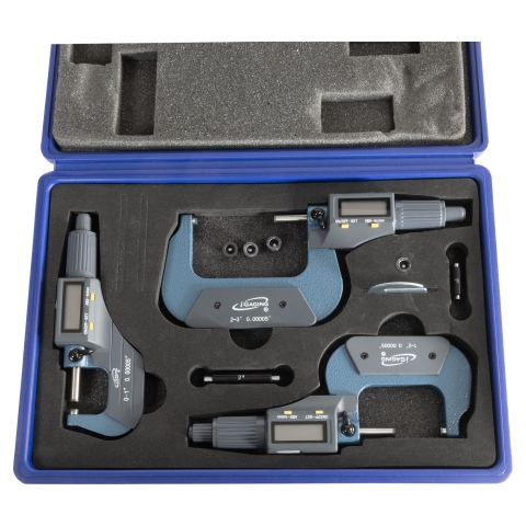 Micrometer Set, 0-3", Digital, iGaging