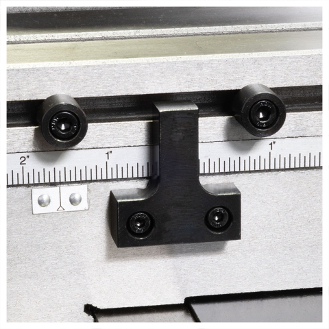 Mill Table Stops - mounted on mill table alternate view