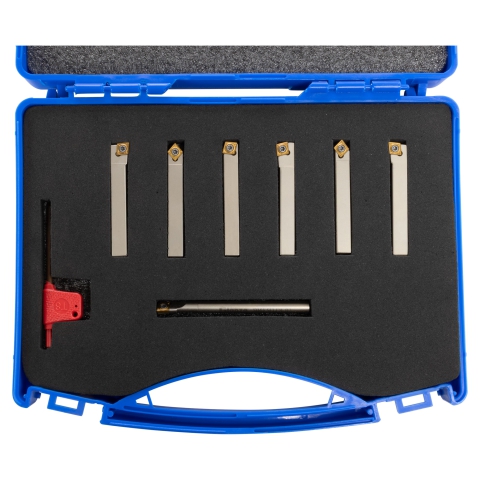 INDEXABLE TURNING TOOL SET OF 7PCS WITH INSERT 5/16 inch - in case