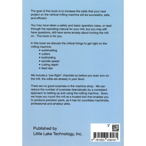 A Machine Shop Companion for the Manual Vertical Milling Machine - back cover